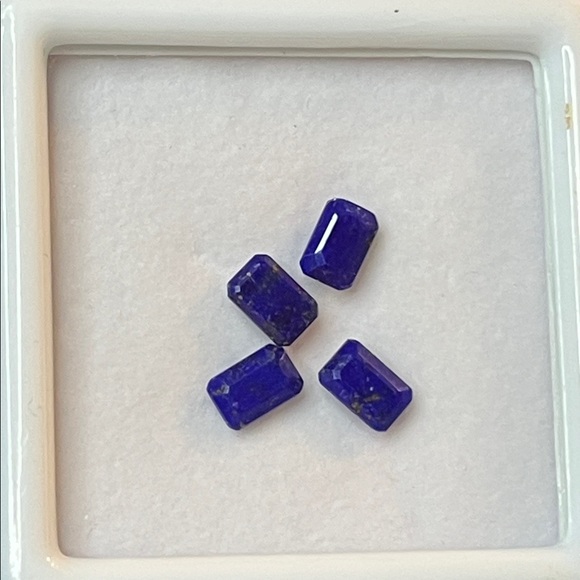 Lapis Lazuli Octagon 4 piece loose Gemstone Set 6x4 - Picture 3 of 5
